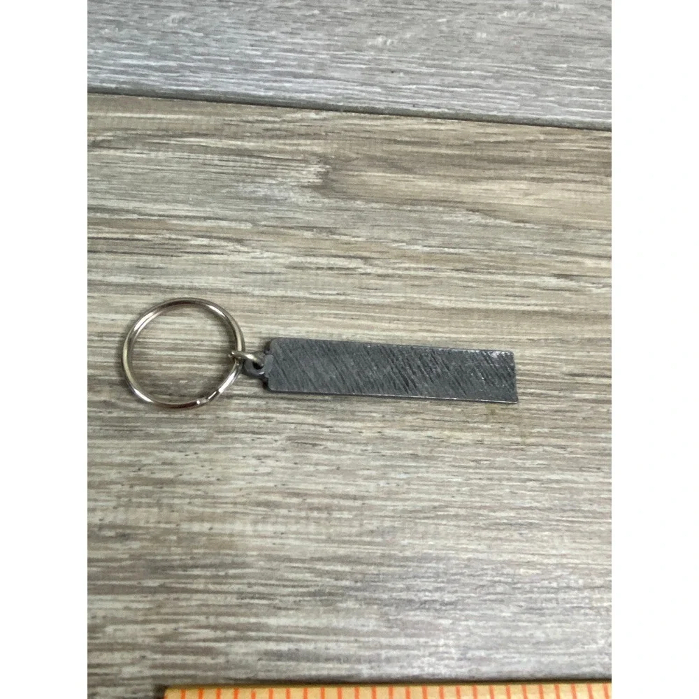 Vintage Case Credit Silver Tone Metal‎ Bar Keychain Embossed Industrial Keyring